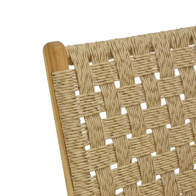 Πολυθρόνα Foldere φυσικό teak ξύλο-pe σχοινί 65x78x68εκ