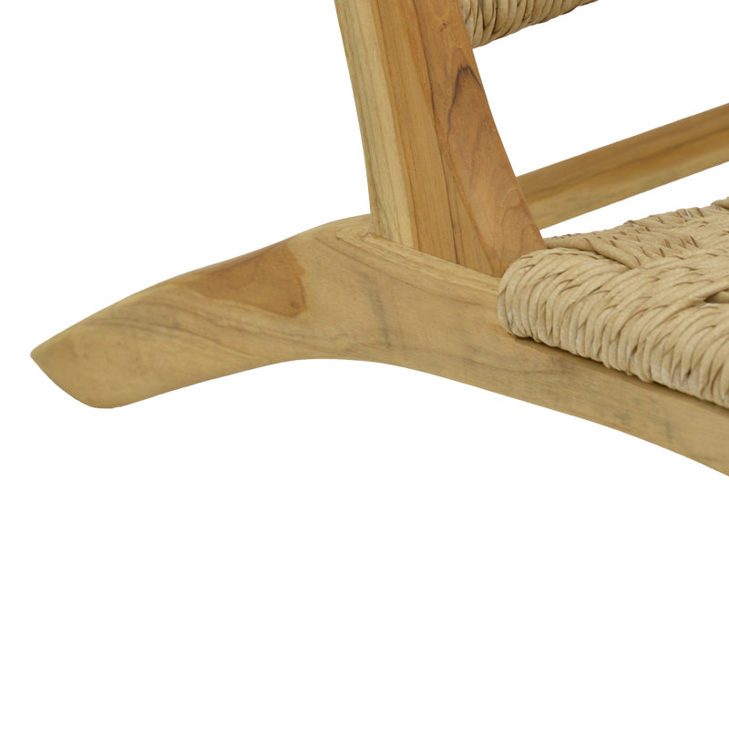 Πολυθρόνα Foldere φυσικό teak ξύλο-pe σχοινί 65x78x68εκ