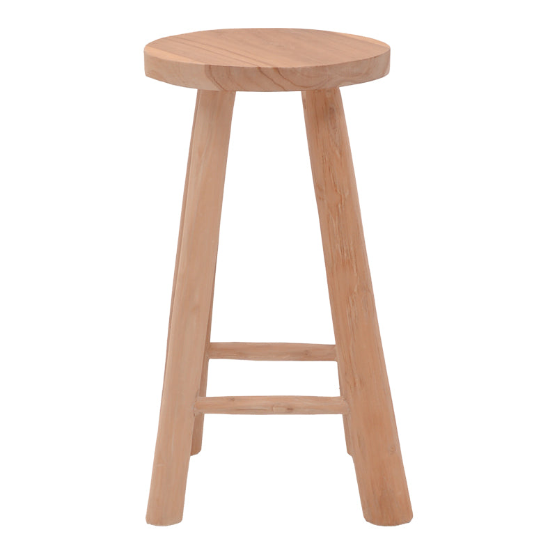Σκαμπό Charloce teak ξύλο σε φυσική απόχρωση Φ35x62εκ