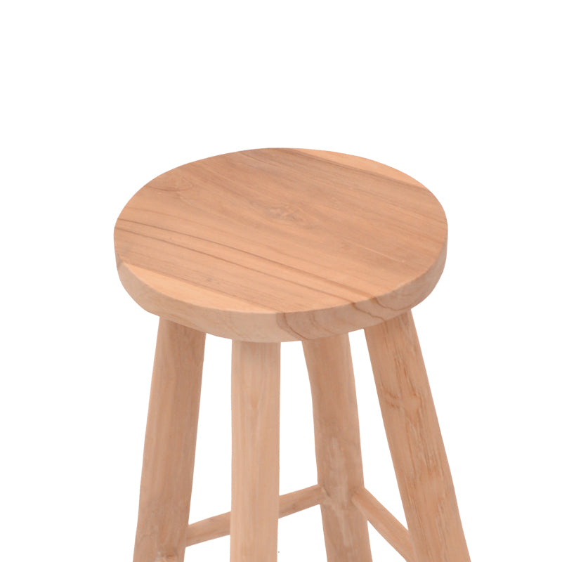 Σκαμπό Charloce teak ξύλο σε φυσική απόχρωση Φ35x62εκ