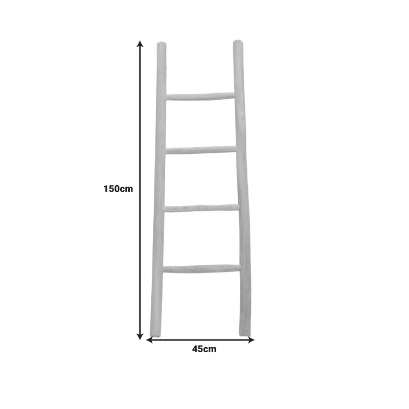 Σκάλα Morjeve teak ξύλο σε φυσική απόχρωση 45x6x150εκ