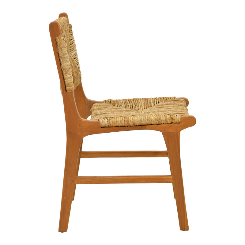 Καρέκλα Refane σκελετός teak ξύλο με ψάθα σε φυσική απόχρωση 50x58x85εκ