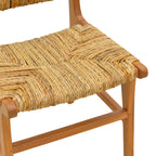 Καρέκλα Refane σκελετός teak ξύλο με ψάθα σε φυσική απόχρωση 50x58x85εκ