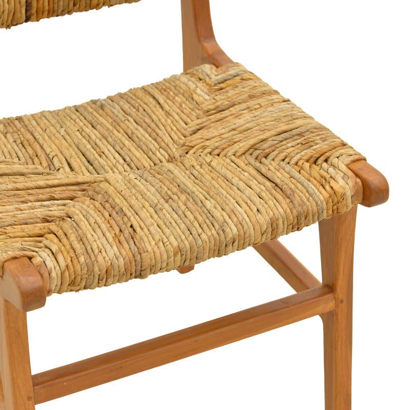 Καρέκλα Refane σκελετός teak ξύλο με ψάθα σε φυσική απόχρωση 50x58x85εκ