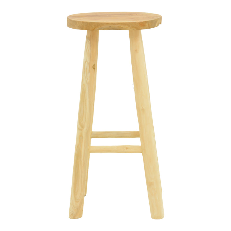 Σκαμπό μπαρ Nusiwo teak ξύλο σε φυσική απόχρωση Φ35x70εκ