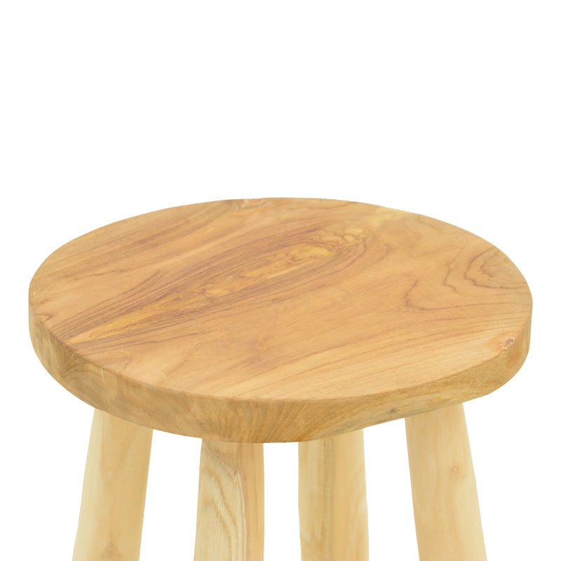 Σκαμπό μπαρ Nusiwo teak ξύλο σε φυσική απόχρωση Φ35x70εκ