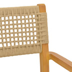 Πολυθρόνα Lengan σκελετός teak ξύλο σε φυσική απόχρωση-μπεζ σχοινί 54x52x80εκ