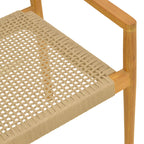 Πολυθρόνα Lengan σκελετός teak ξύλο σε φυσική απόχρωση-μπεζ σχοινί 54x52x80εκ
