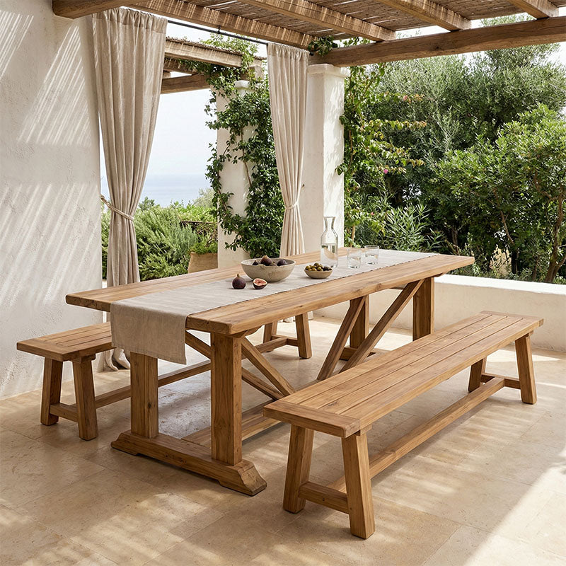 Τραπέζι Smarious teak ξύλο σε φυσική απόχρωση 250x100x78εκ