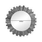 Καθρέπτης Rounder teak ξύλο σε φυσική απόχρωση Φ100x5εκ