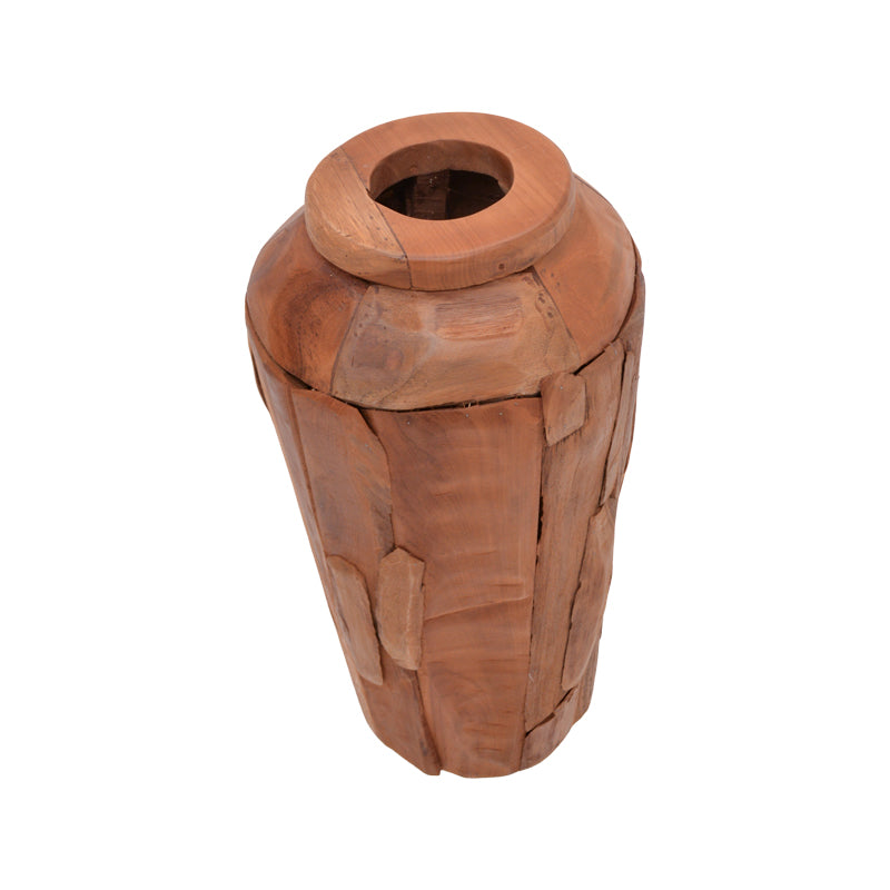Διακοσμητικό βάζο Archean teak ξύλο σε φυσική απόχρωση Φ30x60εκ
