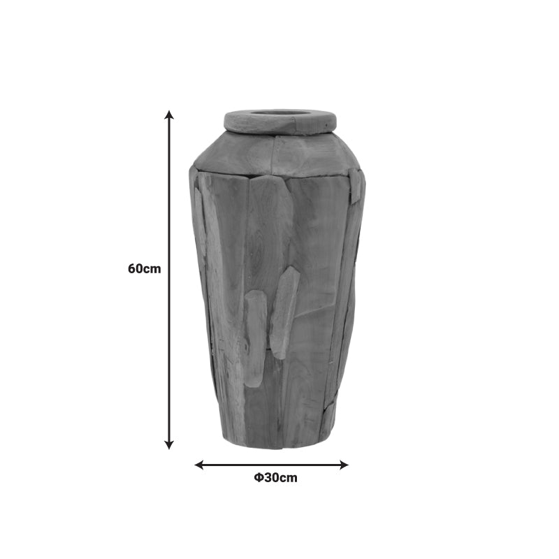 Διακοσμητικό βάζο Archean teak ξύλο σε φυσική απόχρωση Φ30x60εκ