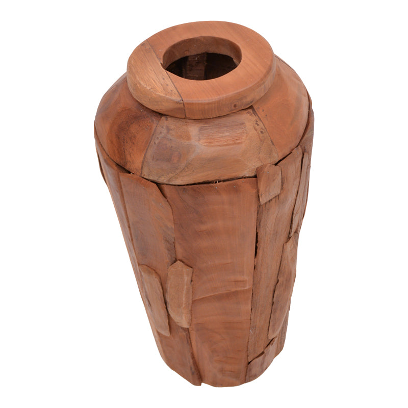 Διακοσμητικό βάζο Archean teak ξύλο σε φυσική απόχρωση Φ30x80εκ