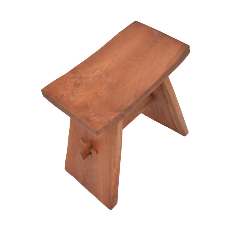 Σκαμπό Shogun teak ξύλο σε φυσική απόχρωση 46x28x46εκ
