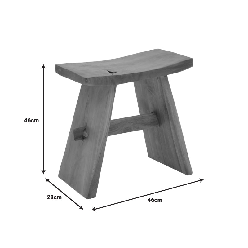 Σκαμπό Shogun teak ξύλο σε φυσική απόχρωση 46x28x46εκ