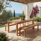 Τραπέζι Vocaly teak ξύλο σε φυσική απόχρωση 200x100x75εκ