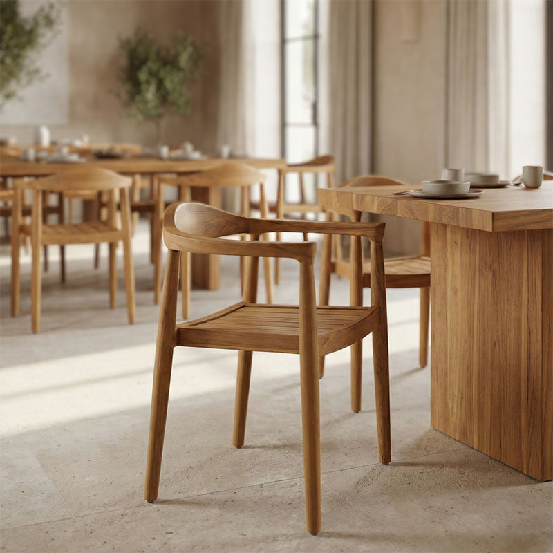 Πολυθρόνα Ganny teak ξύλο σε φυσική απόχρωση 59x56x71εκ