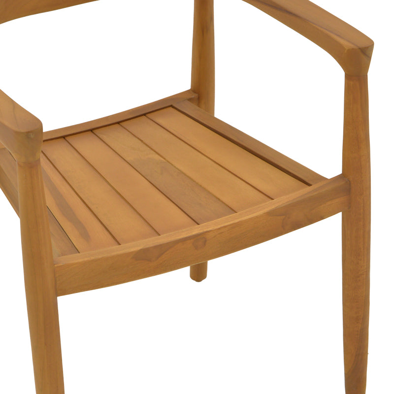 Πολυθρόνα Ganny teak ξύλο σε φυσική απόχρωση 59x56x71εκ
