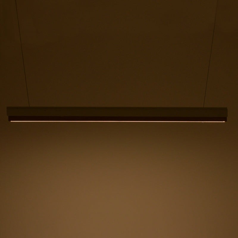 Φωτιστικό οροφής Rafmole Led λευκό μέταλλο-ξύλο 120x7.5εκ