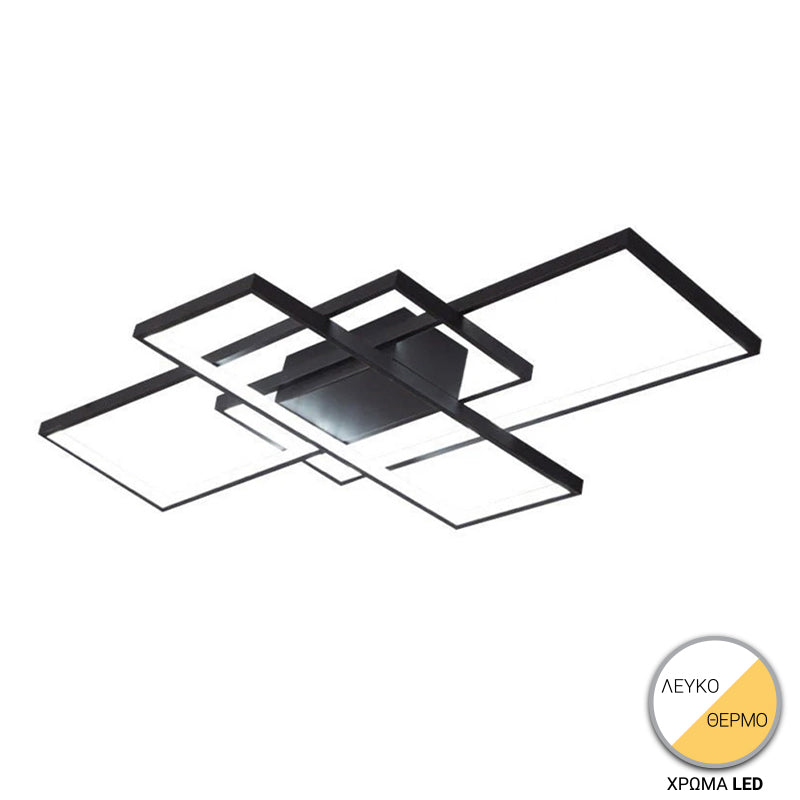 Φωτιστικό οροφής Luxane led μαύρο μέταλλο 105x60x7εκ