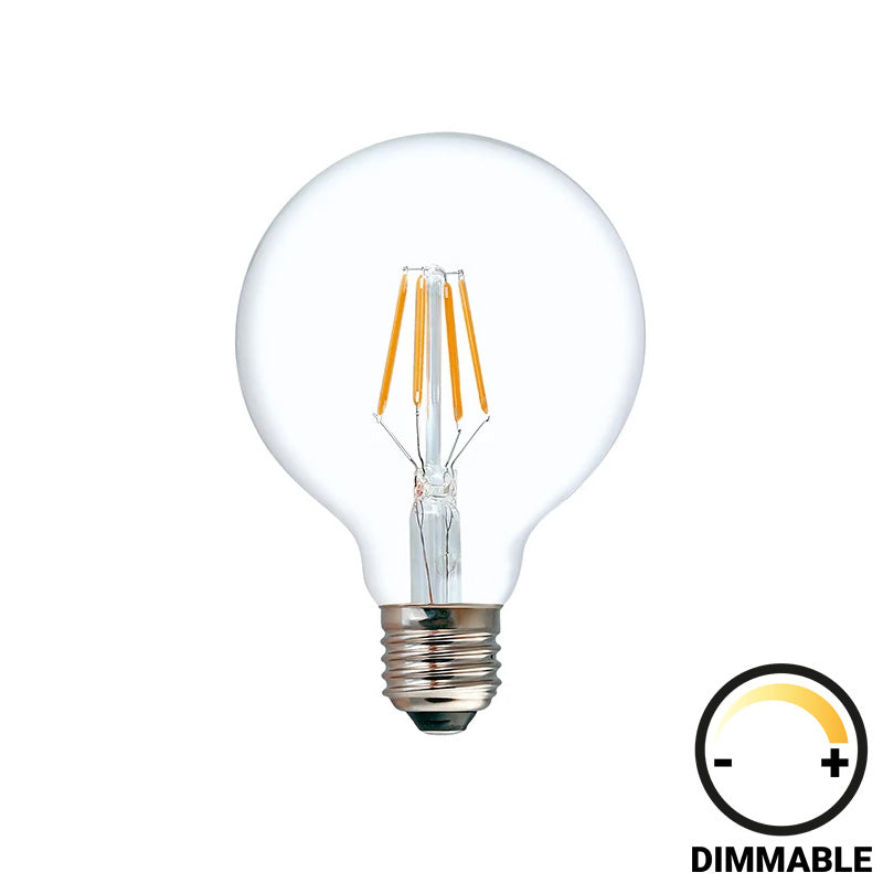Λαμπτήρας LED G95 Bulb dimmable 4W E27 2700K 200-220V clear