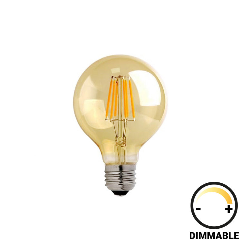 Λαμπτήρας LED G125 Bulb dimmable 8W E27 2700K amber