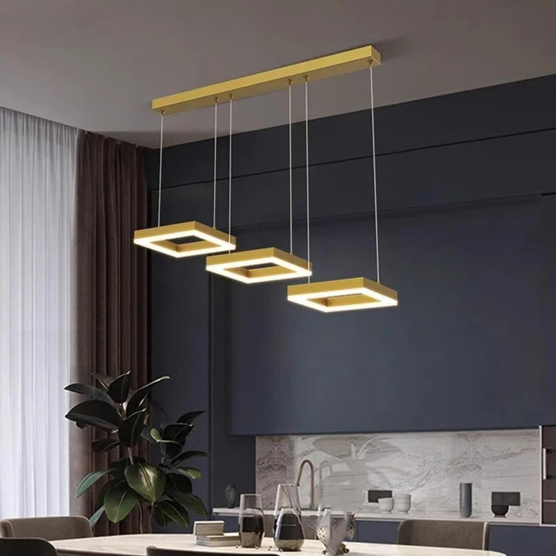 Φωτιστικό οροφής τρίφωτο Benor led μέταλλο χρυσό 70x20x15εκ