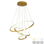 Φωτιστικό οροφής Rings led μέταλλο χρυσό Φ60x100εκ