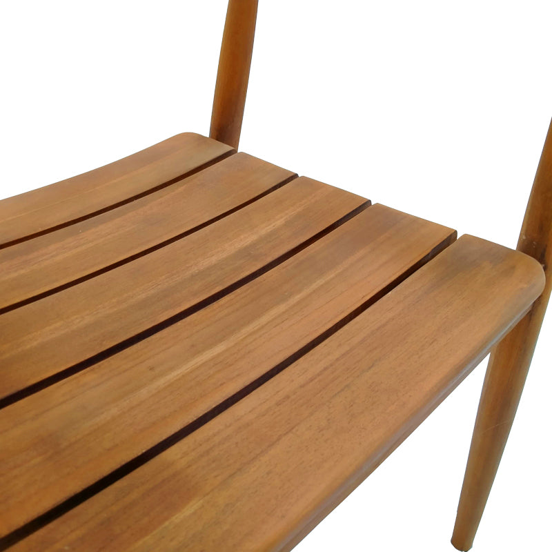 Πολυθρόνα Noody στοιβαζόμενη teak ξύλο σε φυσική απόχρωση 58x54x75εκ