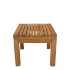 Τραπεζάκι ξαπλώστρας Poly teak ξύλο σε φυσική απόχρωση 35x35x30εκ
