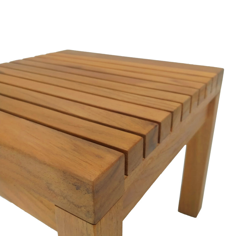 Τραπεζάκι ξαπλώστρας Poly teak ξύλο σε φυσική απόχρωση 35x35x30εκ