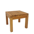 Τραπεζάκι ξαπλώστρας Poly teak ξύλο σε φυσική απόχρωση 35x35x30εκ