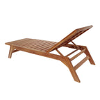 Ξαπλώστρα Melop teak ξύλο σε φυσική απόχρωση 200x70x35εκ