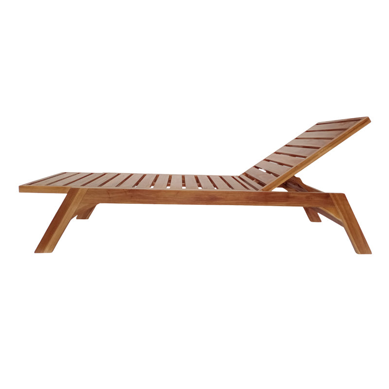 Ξαπλώστρα Melop teak ξύλο σε φυσική απόχρωση 200x70x35εκ