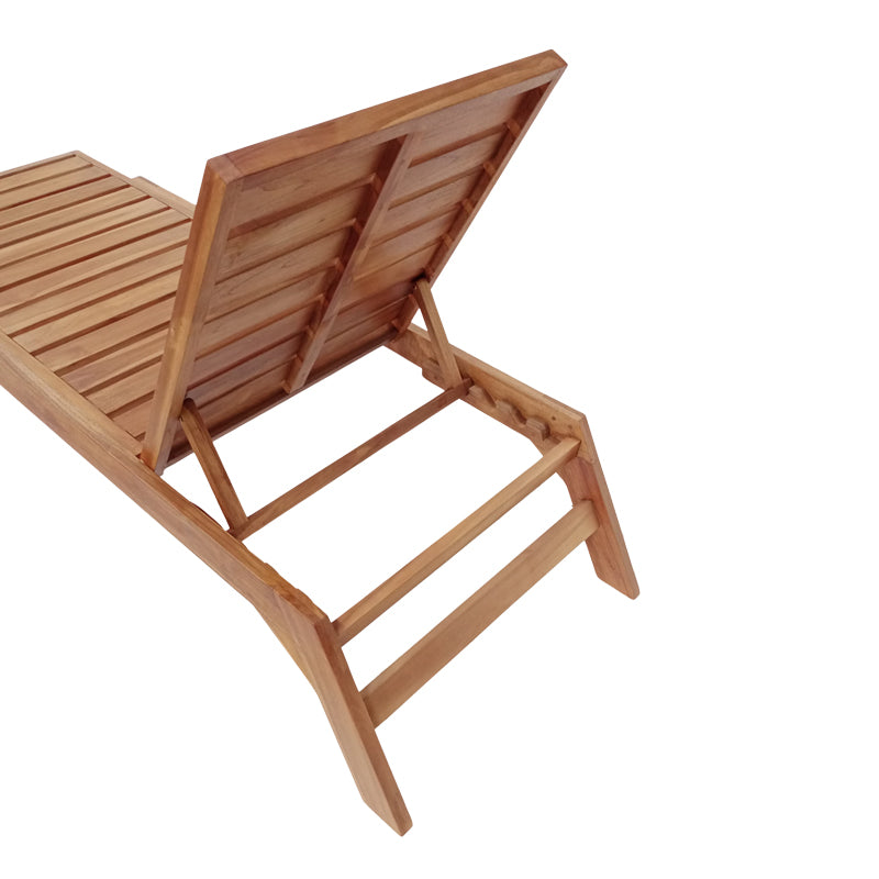 Ξαπλώστρα Melop teak ξύλο σε φυσική απόχρωση 200x70x35εκ