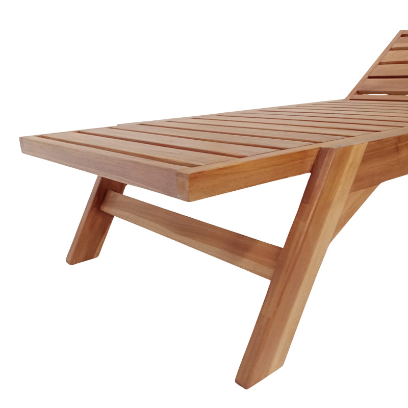 Ξαπλώστρα Melop teak ξύλο σε φυσική απόχρωση 200x70x35εκ