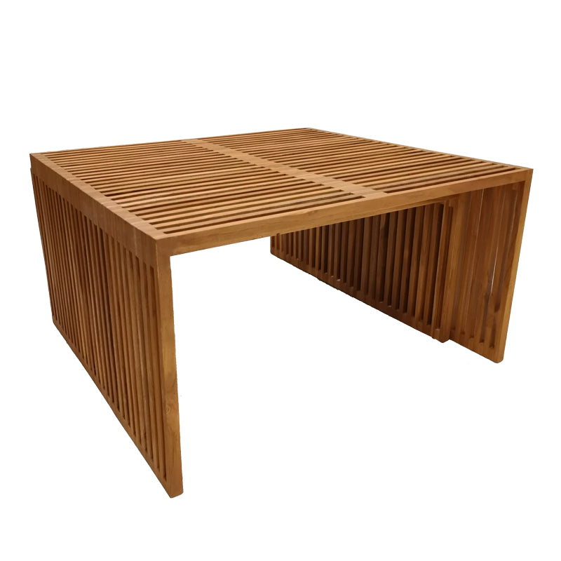 Τραπέζι Tinnie I σετ 2τεμ teak ξύλο σε φυσική απόχρωση