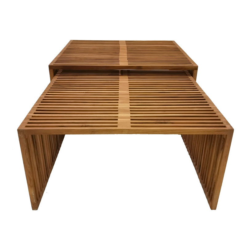 Τραπέζι Tinnie I σετ 2τεμ teak ξύλο σε φυσική απόχρωση