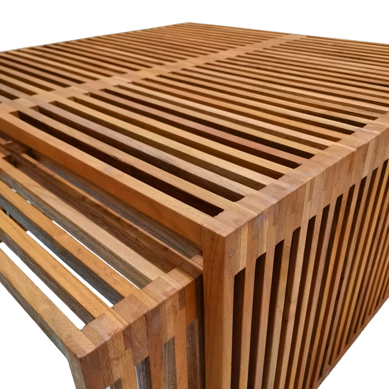 Τραπέζι Tinnie I σετ 2τεμ teak ξύλο σε φυσική απόχρωση