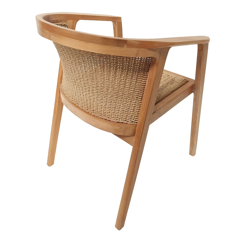 Πολυθρόνα Granny teak wood και συνθετικό σχοινί σε φυσική απόχρωση 60x60x82εκ