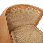 Πολυθρόνα Granny teak wood και συνθετικό σχοινί σε φυσική απόχρωση 60x60x82εκ