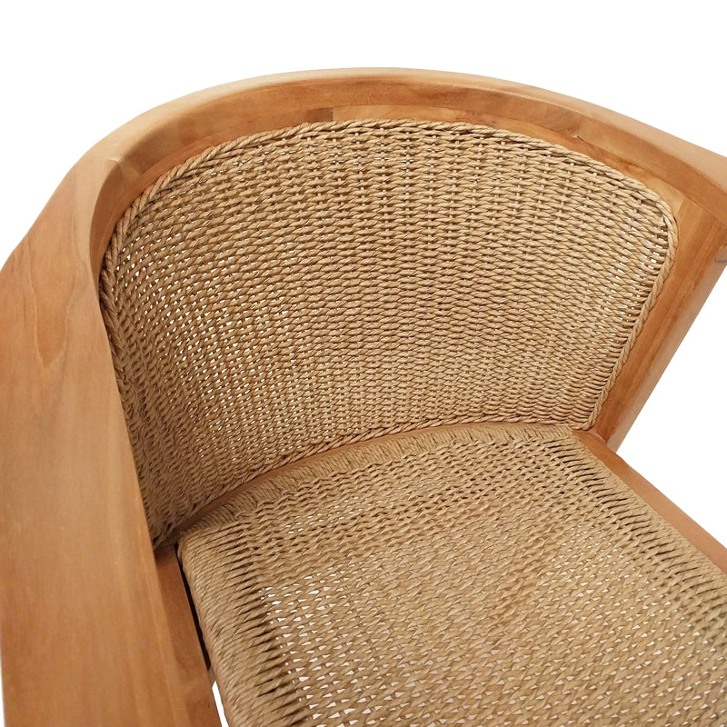 Πολυθρόνα Granny teak wood και συνθετικό σχοινί σε φυσική απόχρωση 60x60x82εκ