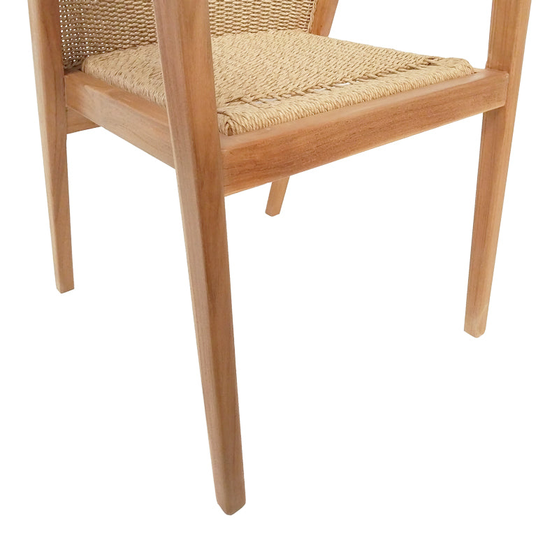 Πολυθρόνα Granny teak wood και συνθετικό σχοινί σε φυσική απόχρωση 60x60x82εκ