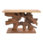 Κονσόλα Nasiol Inart teak ξύλο σε φυσική απόχρωση 120x40x75εκ