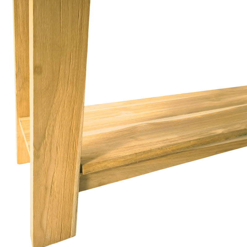 Κονσόλα Decoza teak ξύλο σε φυσική απόχρωση 140x40x80εκ