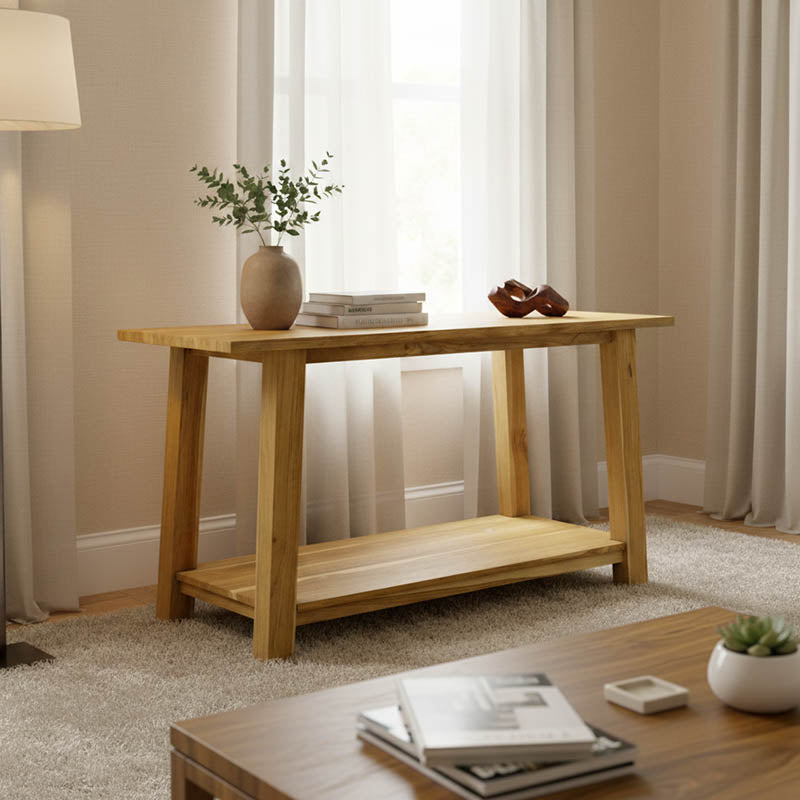 Κονσόλα Decoza teak ξύλο σε φυσική απόχρωση 140x40x80εκ