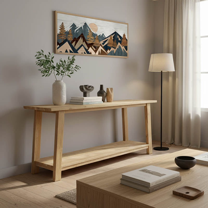 Κονσόλα Decoza teak ξύλο σε φυσική απόχρωση 200x40x80εκ