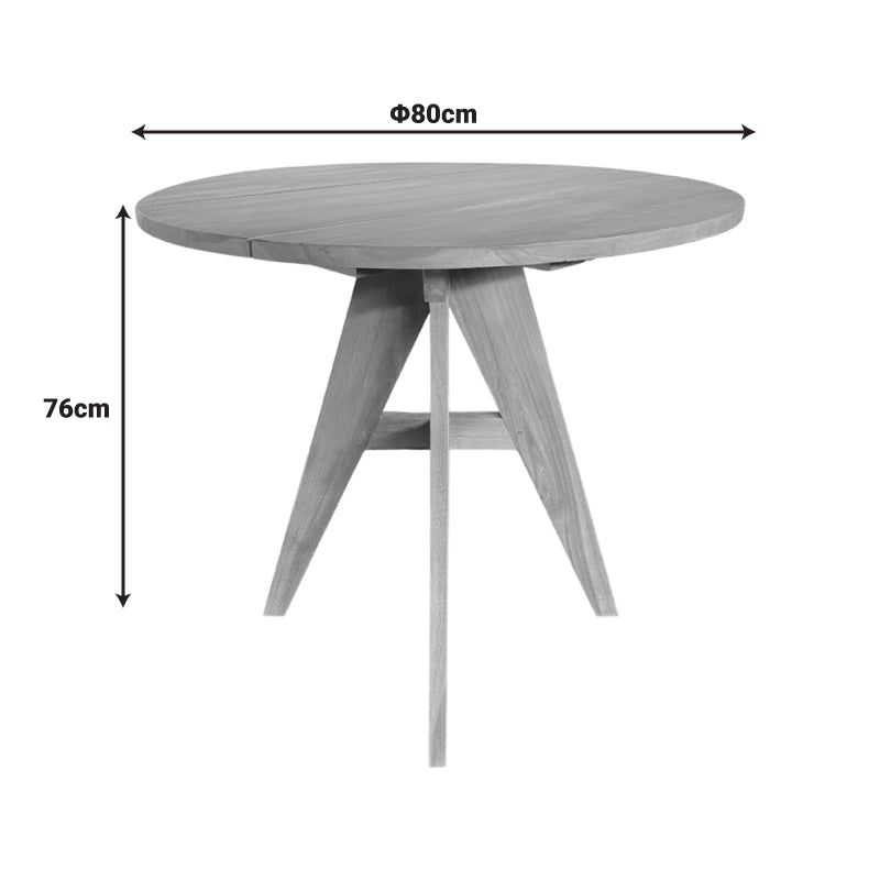 Τραπέζι Cadrada teak ξύλο σε φυσική απόχρωση Φ80x76εκ