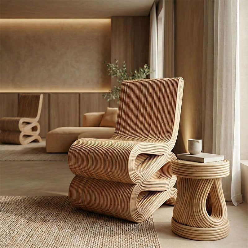 Πολυθρόνα Favorsy rattan σε φυσική απόχρωση 52x65x90εκ