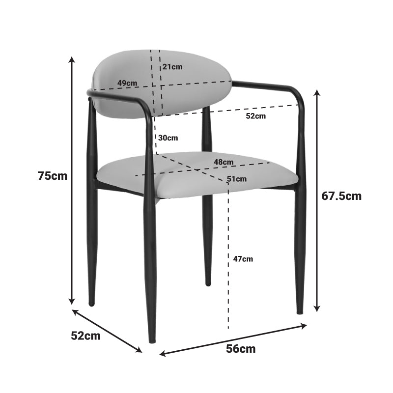 Πολυθρόνα Kalone ύφασμα σε ανθρακί απόχρωση 56x55x78εκ